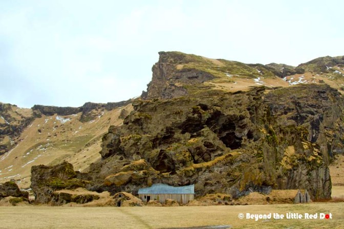 Supposedly elf castle or troll house. It's houses which are built into the volcanic rocks.