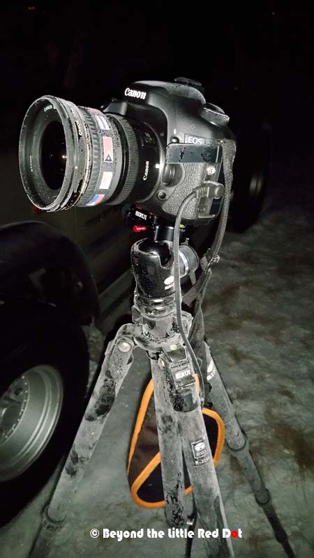 This is what happened to my camera and tripod after being left out in sub-zero temperatures for a few hours while photo taking the Aurora.