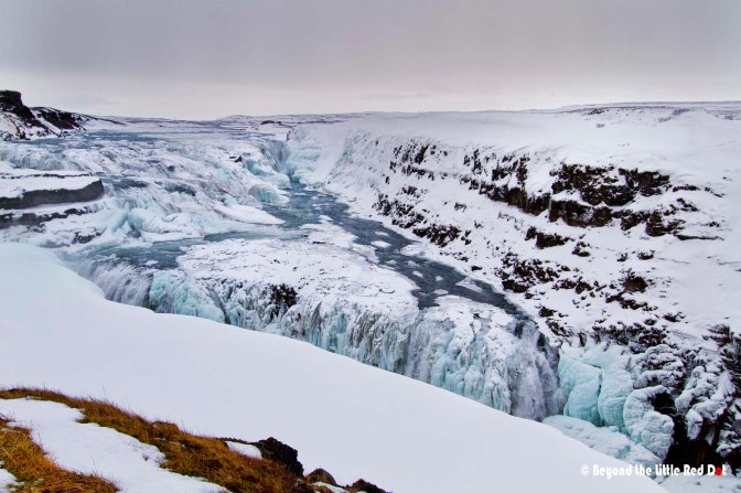 The sight is absolutely mesmerizing. We've never seen a frozen waterfall before.