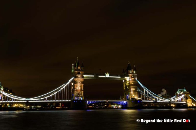 Tower Bridge at night. 