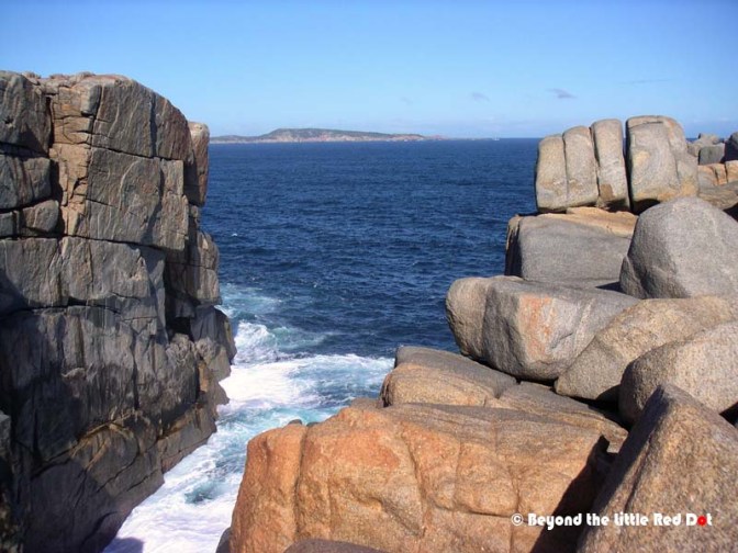 The Gap. Recently, they have built a viewing platform that overlooks the right side of The Gap offering a safer and more spectacular view of the narrow channel below.