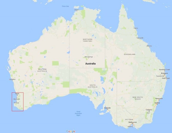 And if you think 1,000km is a lot. We had only traveled to a small part of Australia (the previous map is the area in red).