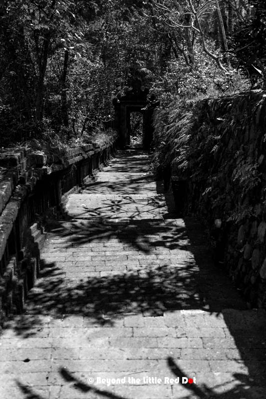 The resort is set in a Balinese garden setting.