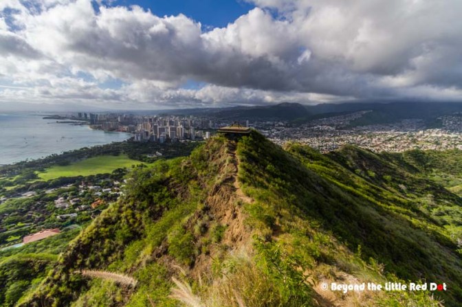 A pretty view of Honolulu from the top of Diamond Head.