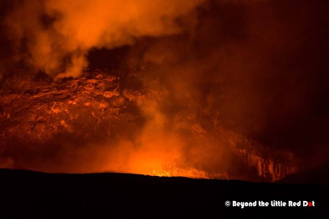 A close up of the crater. At times, we could splashes of lava as it bubbled in the lake.