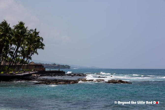 The coast along Ali'i Drive. The waves were quite strong, probbly due to the effects of the hurricanes.