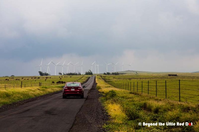 There is a small wind farm here.