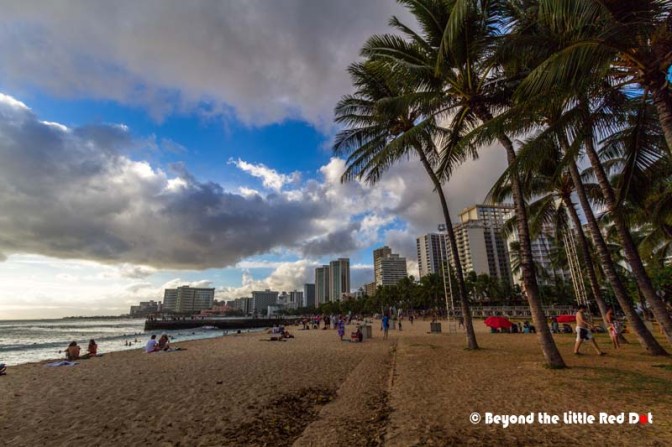 Waikiki beach is actually quite short, with most of it reserved for surfing. 