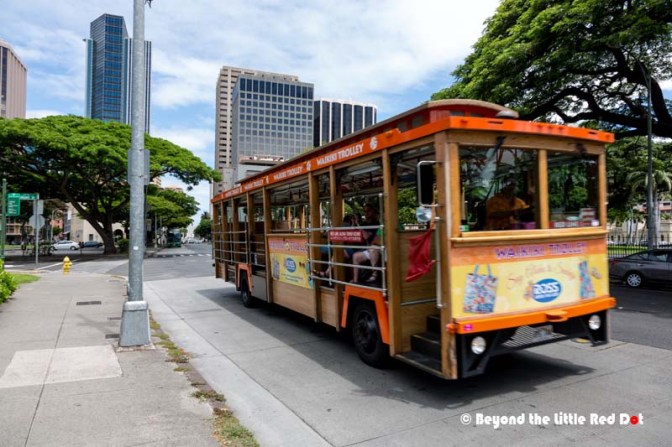 The Waikiki Trolley is a convenient way to sight see in Honolulu.